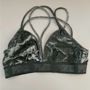 PINK Victoria's Secret Velvet Bralette Color Sage XS NWOT